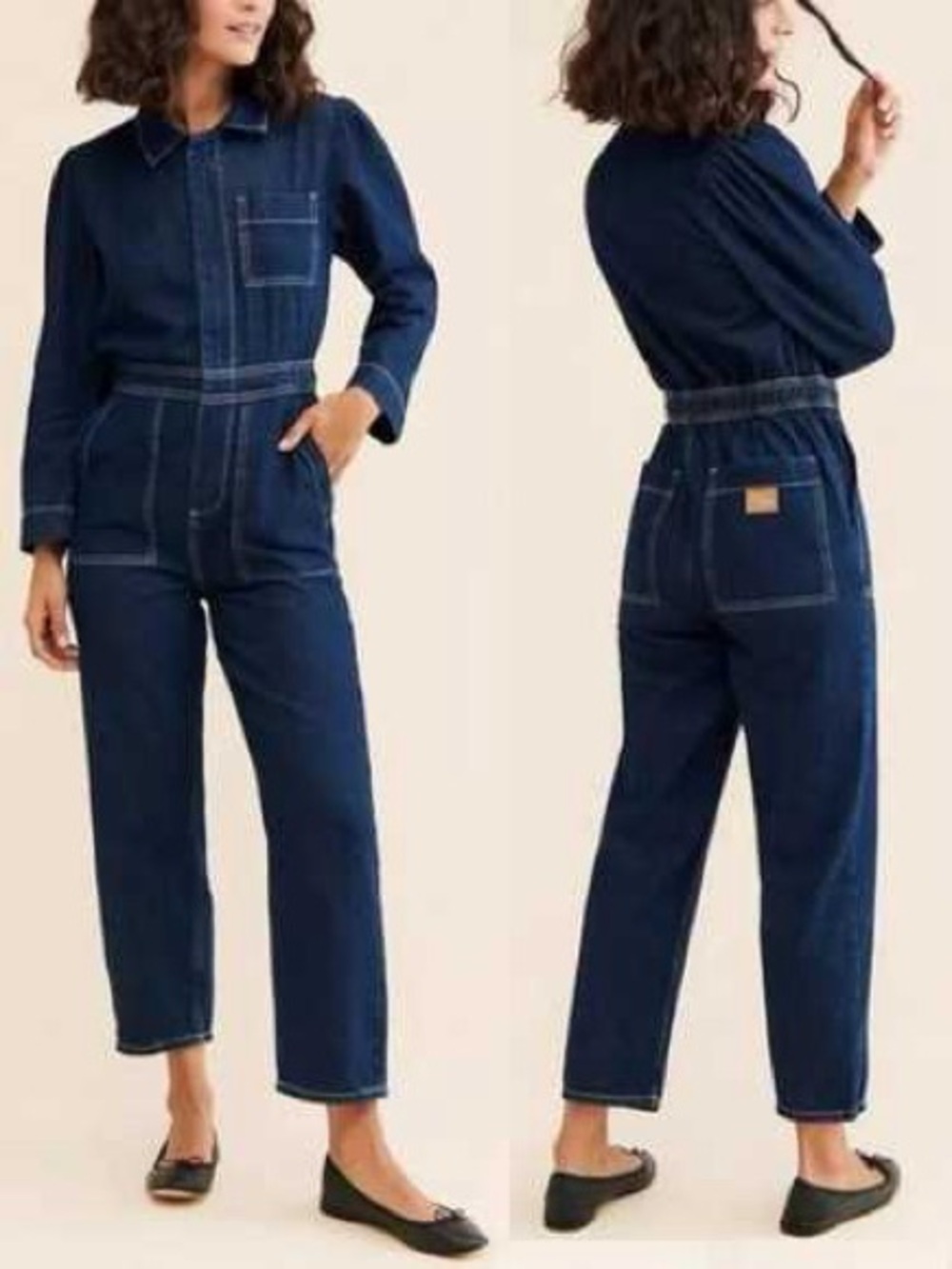 Anthropologie nully seventy + mochi Lorna denim blue jumpsuit size 4 NWT $215